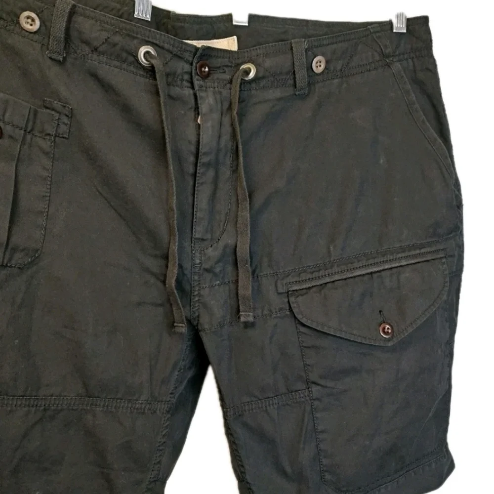 Vtg 90s Polo Ralph Lauren Baggy Wide Leg Cargo Shorts 42/44 Black Field Utility